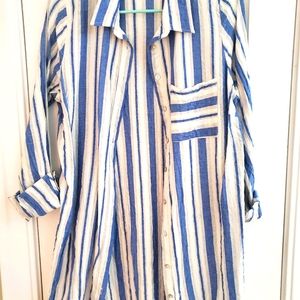 Stylebook Duster L denim blue and while